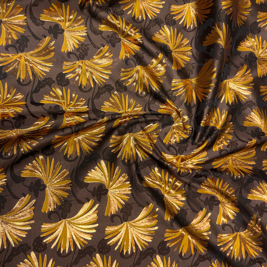 Jacquard floreale luminoso – Marrone laminato