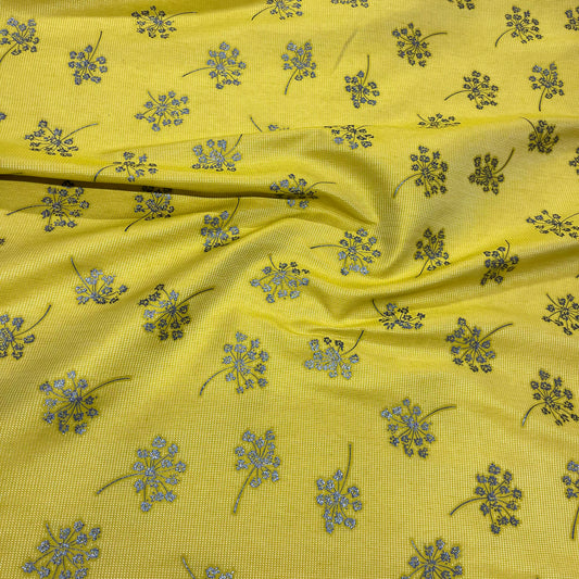 Jacquard fil coupé floreale – Giallo Ocra