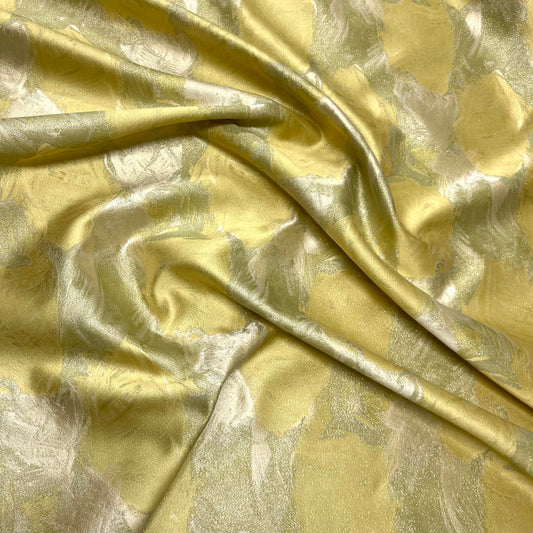 Jacquard laminato artistico – giallo lime e argento