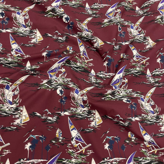 Cotone Popeline Nautica Bordeaux