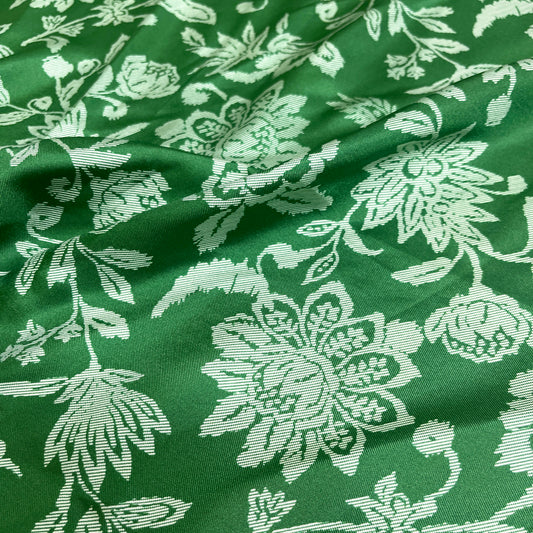 Twill di Seta Floreale Verde | 1,60 × 1,40 m