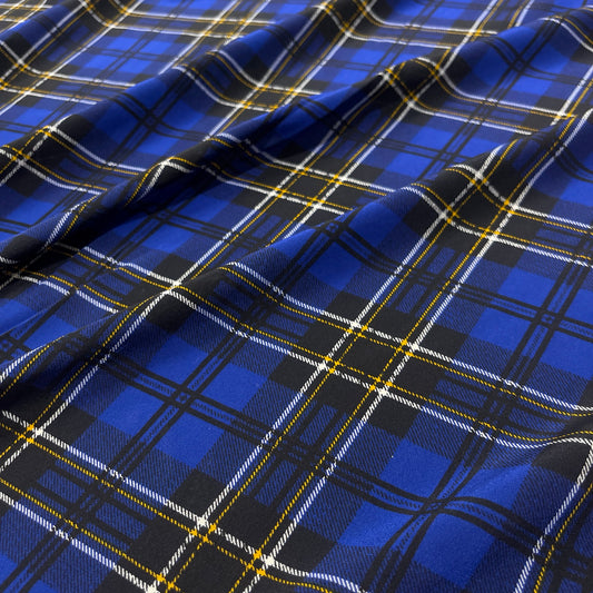 Crepe de Chine in pura seta fantasia tartan - caduta