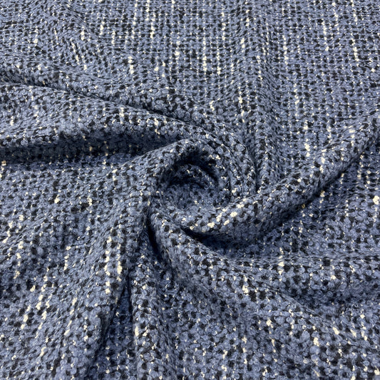 Alpaca Bouclé Wool – Blue Mélange