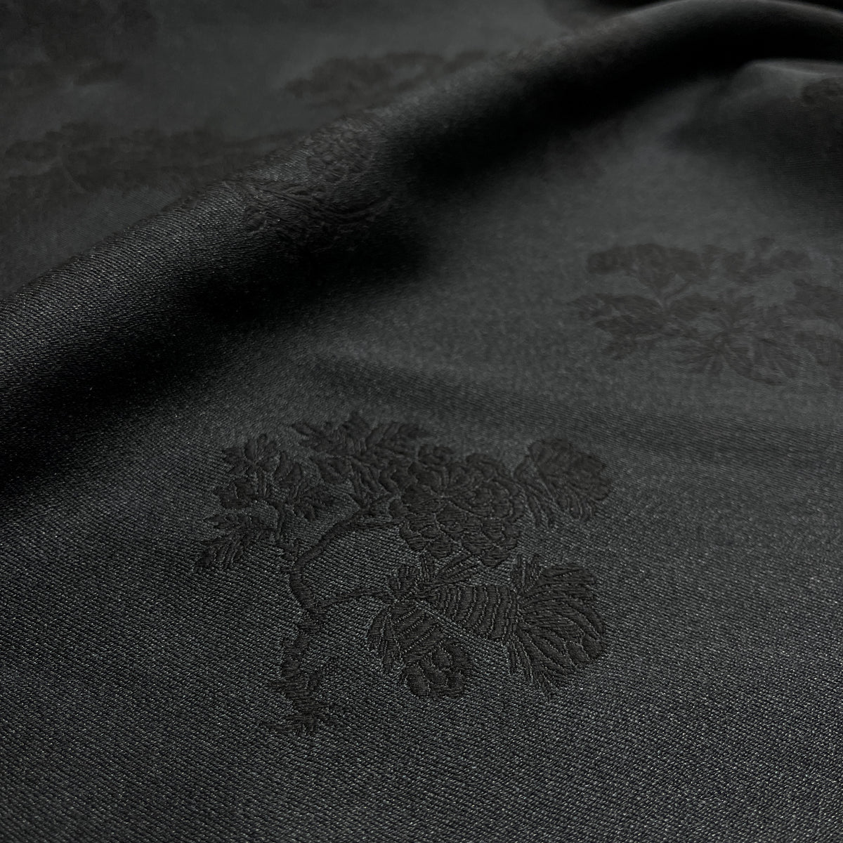 Lana Vergine Seta e Cashmere Jacquard Felpato  – Nero (Peso Medio)