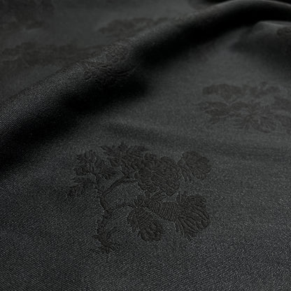 Lana Vergine Seta e Cashmere Jacquard Felpato  – Nero (Peso Medio)