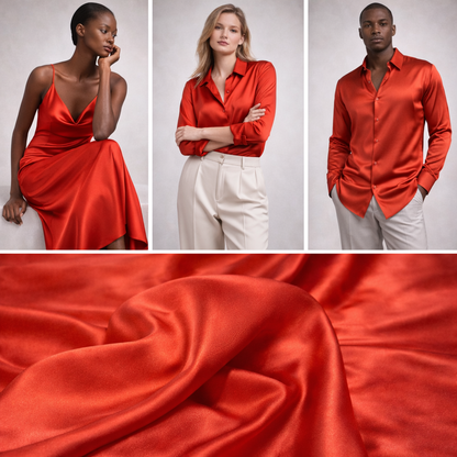 Orange Silk Satin