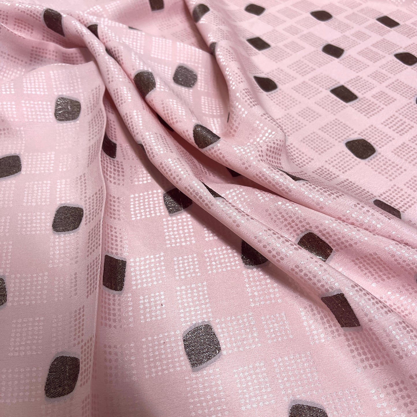 Seta Jacquard Rosa Geometrica – 2,10 × 1,40 m