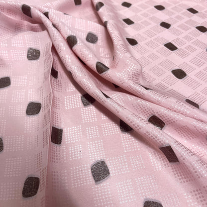 Seta Jacquard Rosa Geometrica – 2,10 × 1,40 m