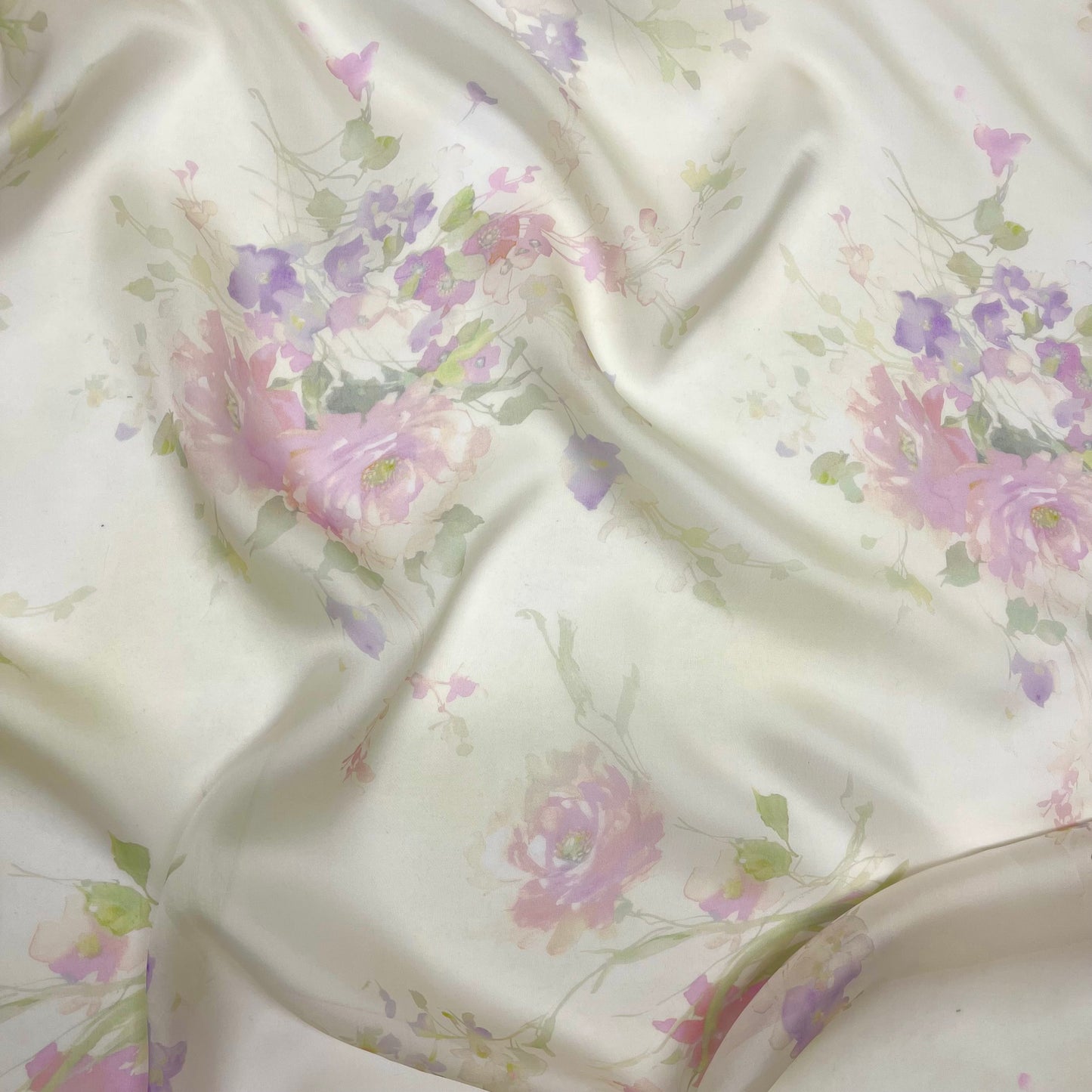 Organza di Seta - Floreale Verde Chiaro
