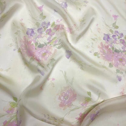 Organza di Seta - Floreale Verde Chiaro