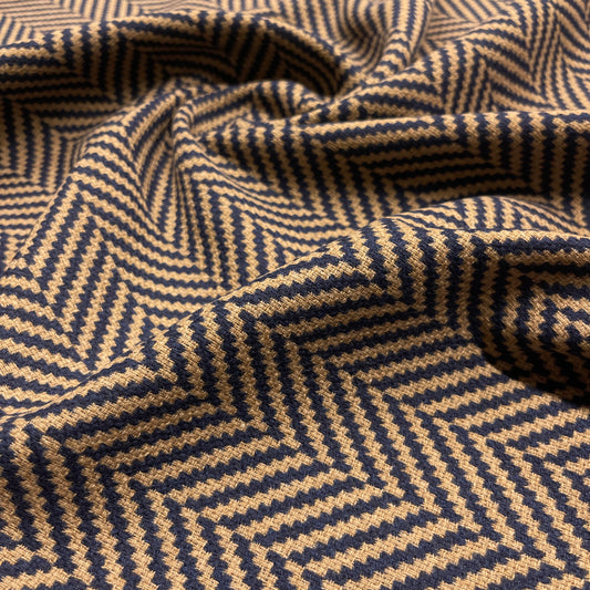 Lana Vergine e Cashmere (Peso Medio) – Cammello e Blu Navy