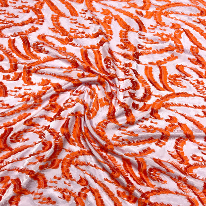 Jacquard Seta Viscosa -  Fil Coupé   Fondo Lilla Chiaro