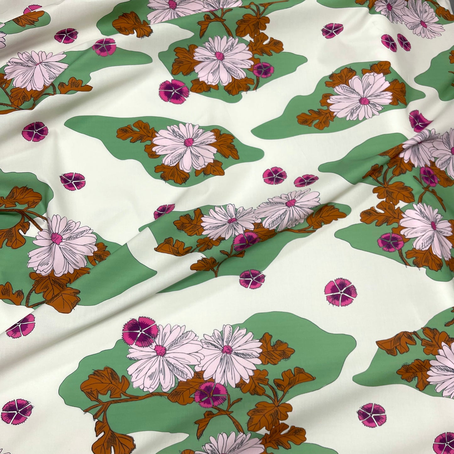 Cotone Popeline Fiori Multicolore
