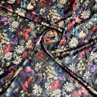 Multicolor Floral Jacquard Silk with Lurex Effect