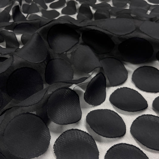 Jacquard Pois- Base Trasparente in Seta