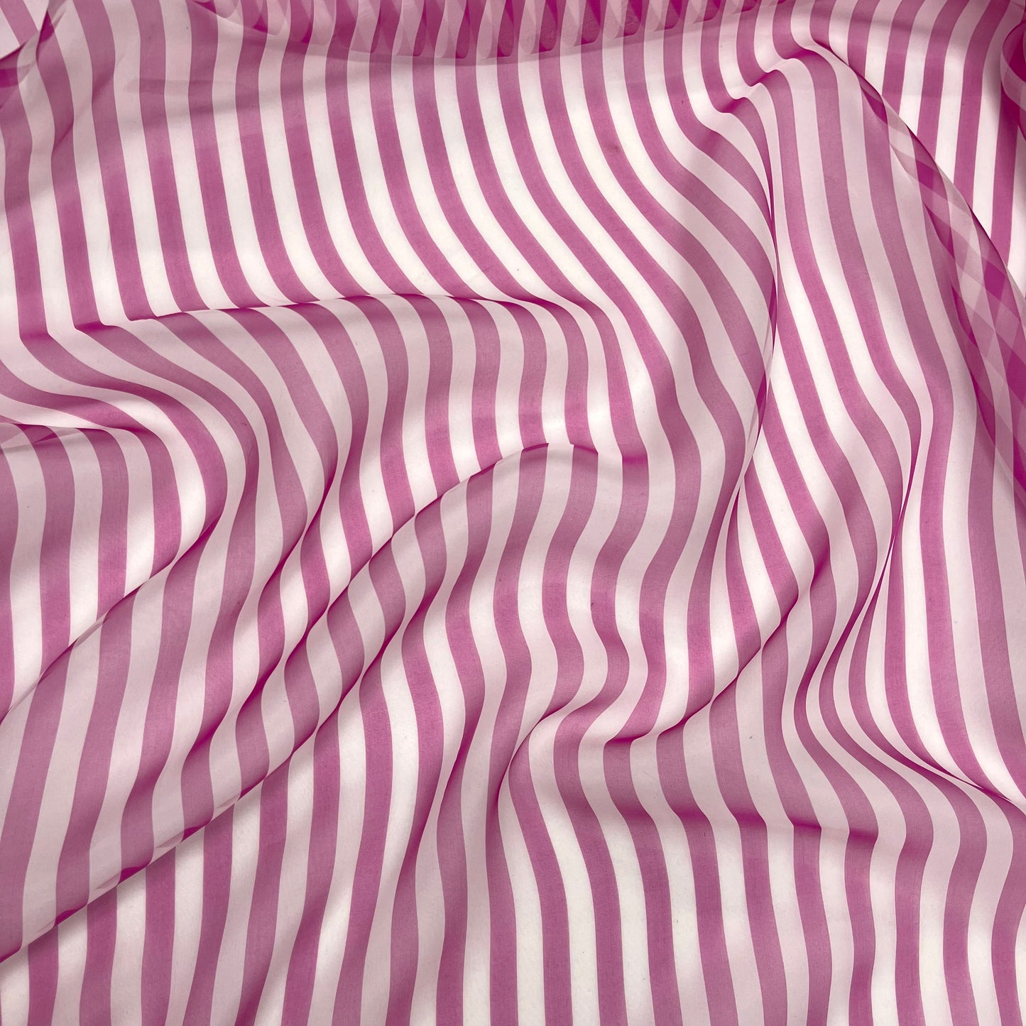 Silk Organza - Fuchsia Stripes