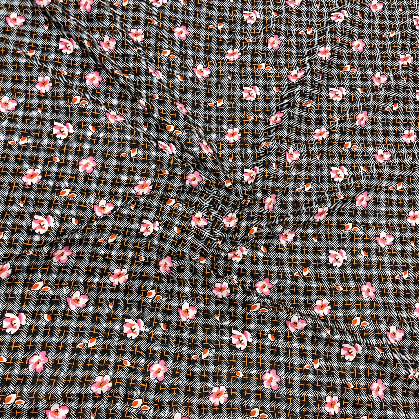 Cotone fantasia floreale geometrica