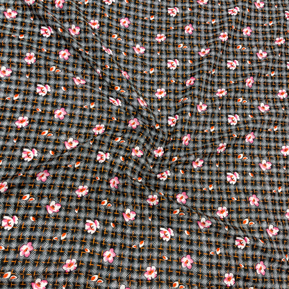 Cotone fantasia floreale geometrica