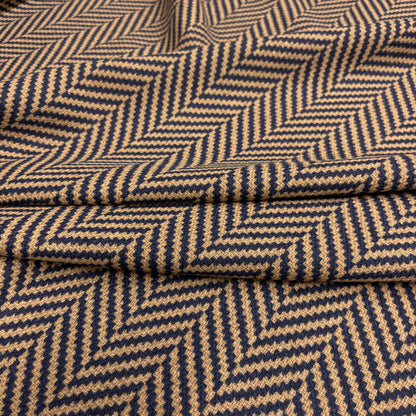 Lana Vergine e Cashmere (Peso Medio) – Cammello e Blu Navy