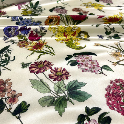 Raso di Seta Stretch Fantasia Floreale