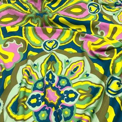 Viscosa Satin- Medaglione Multicolor