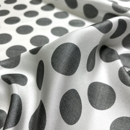 Mother-of-Pearl Grey Polka Dot Silk Twill
