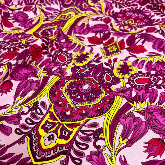 Viscose Crepe - Floral with Coordinated 20cm Border