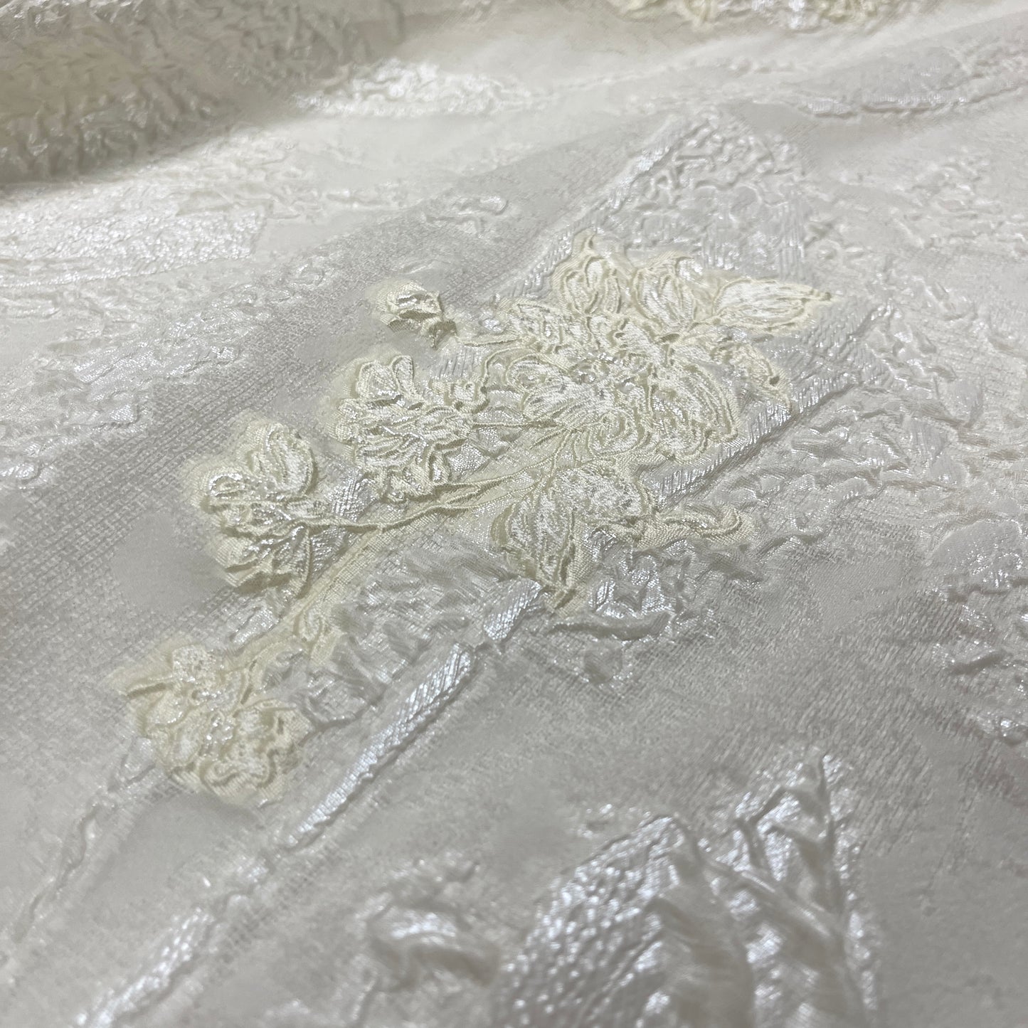 Silk Floral Fil Coupé Ivory