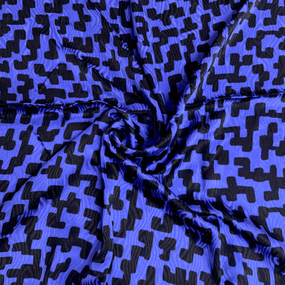 Seta Jacquard Geometrica Blu Elettrico – 1,50 × 1,40 m