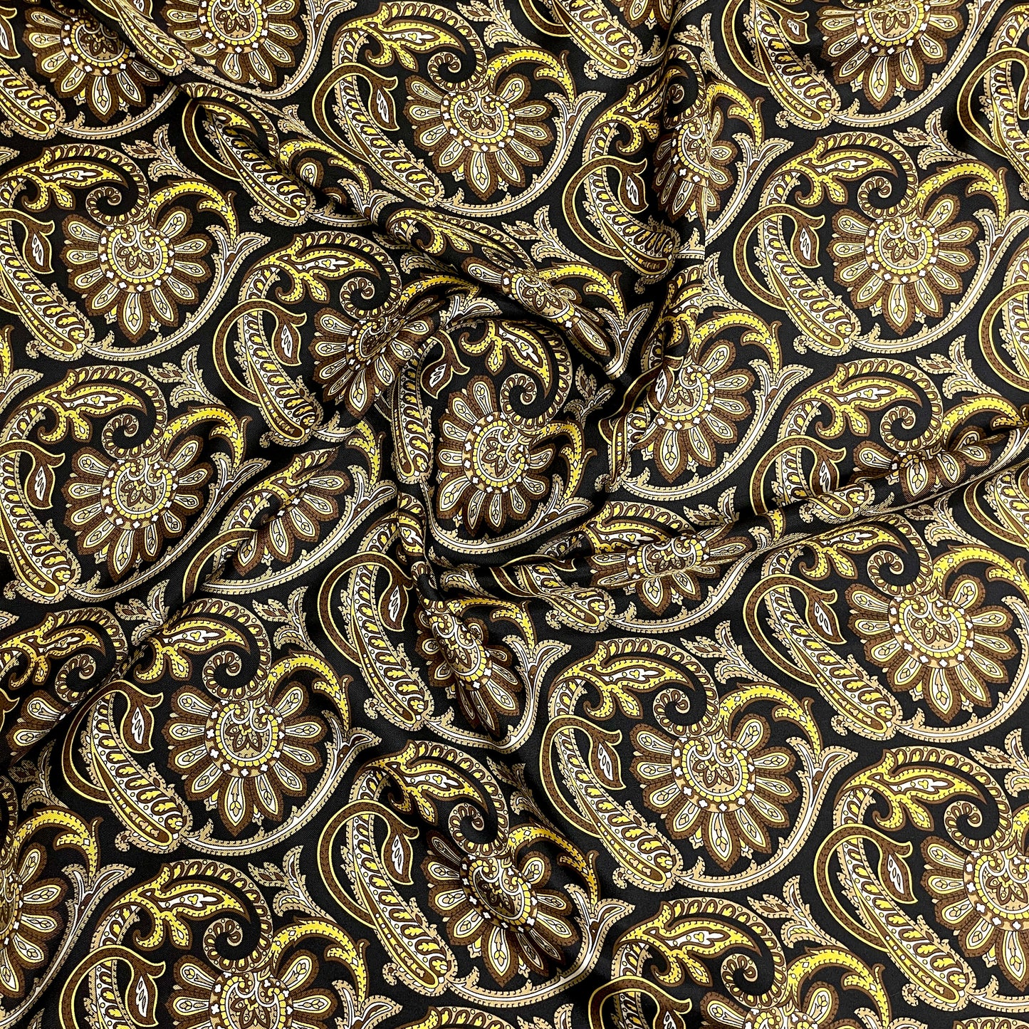 Twill di Seta Fantasia Paisley Oro – 4,60 × 1,40 m