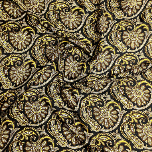 Twill di Seta Fantasia Paisley Oro – 4,60 × 1,40 m
