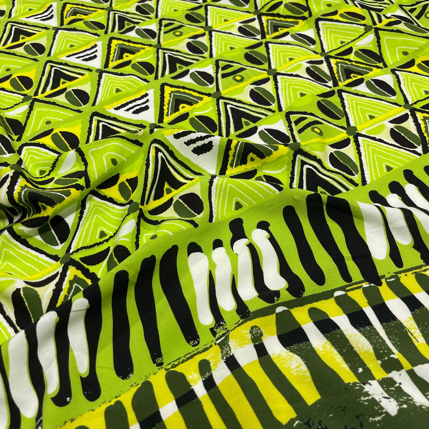 Viscosa Giavanese - Geometrica Verde Lime