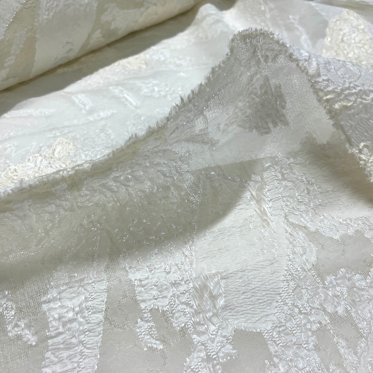 Silk Floral Fil Coupé Ivory
