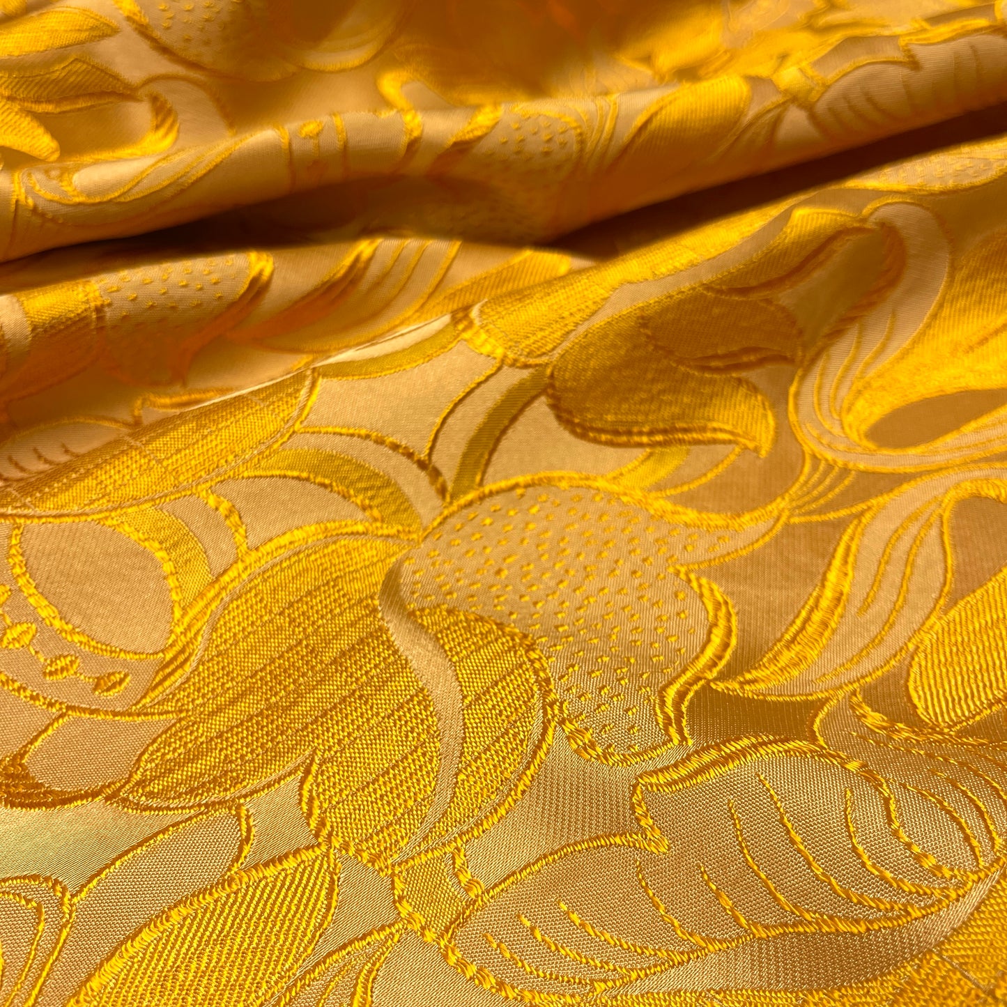Jacquard Viscosa Acetato - Oro Fiori Barocco