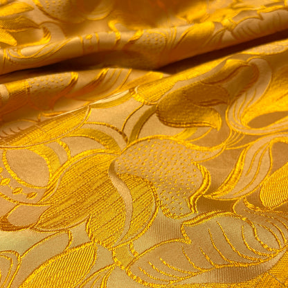 Jacquard Viscosa Acetato - Oro Fiori Barocco