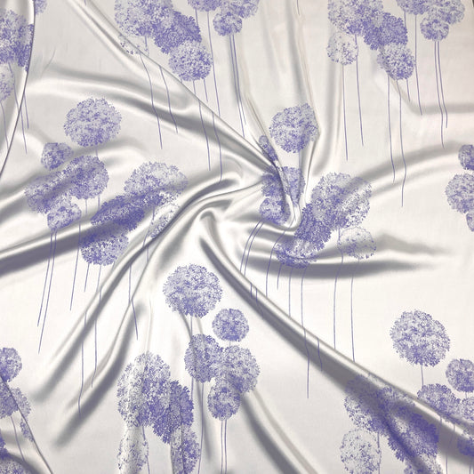 Viscosa Cady Jacquard- Fiori Lila