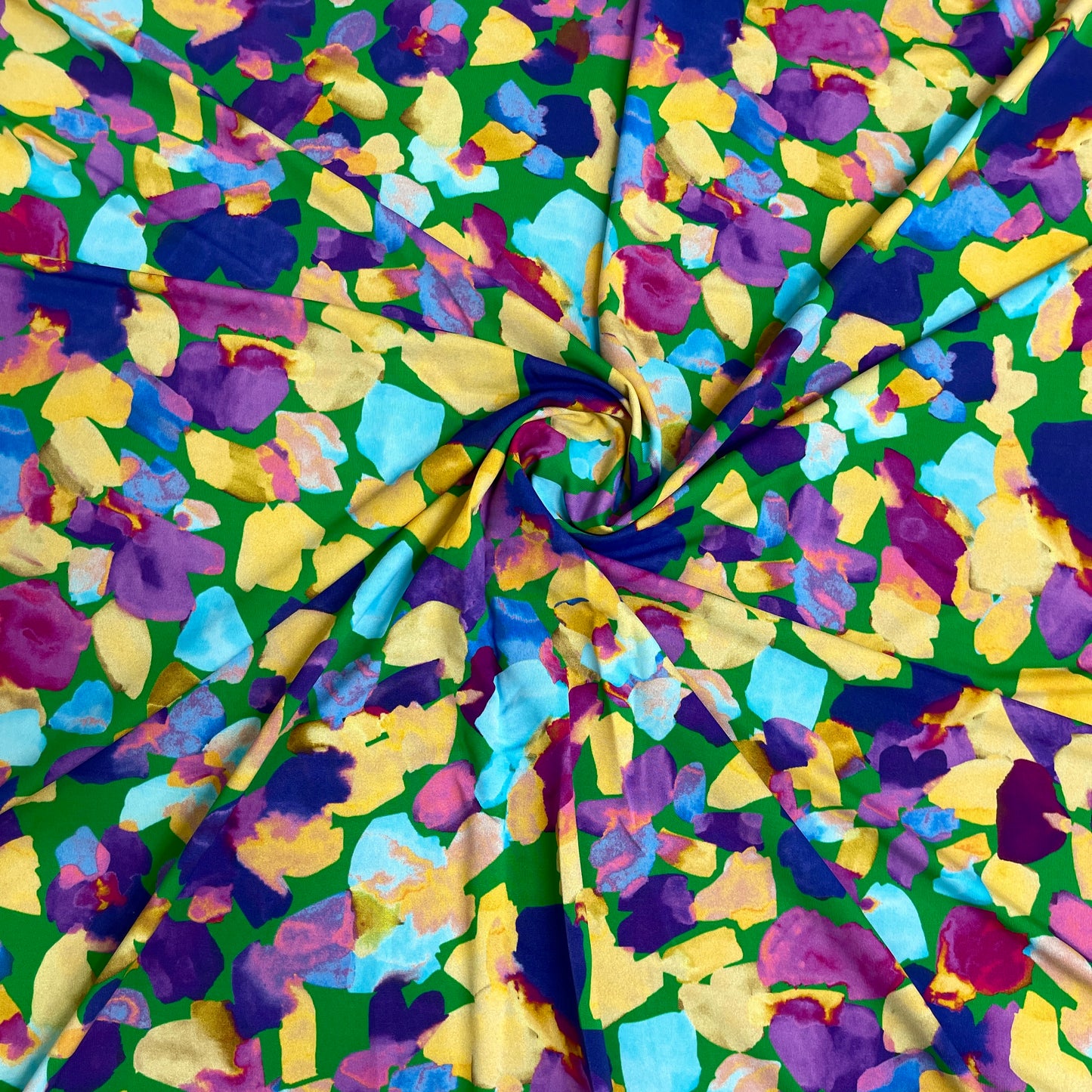 Jersey di Viscosa Fantasia Astratta Multicolor