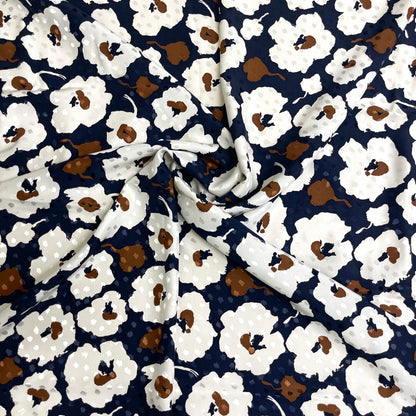 Seta Jacquard Floreale Blu Navy – 3,60 × 1,40 m
