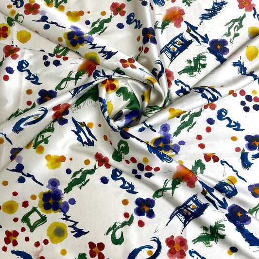 Artistic Multicolor Stretch Silk Satin – 1.80 × 1.40 m
