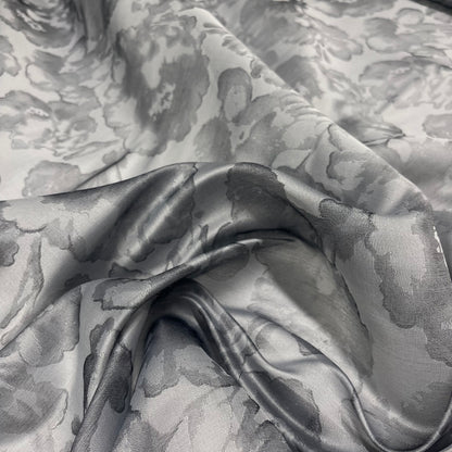 Organza Fil Coupé - Pearl Grey Floral
