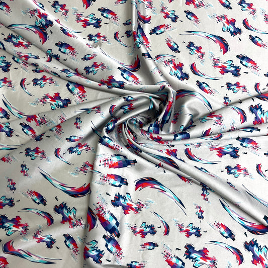 Abstract Pattern Stretch Silk Satin – 1.60 × 1.40 m
