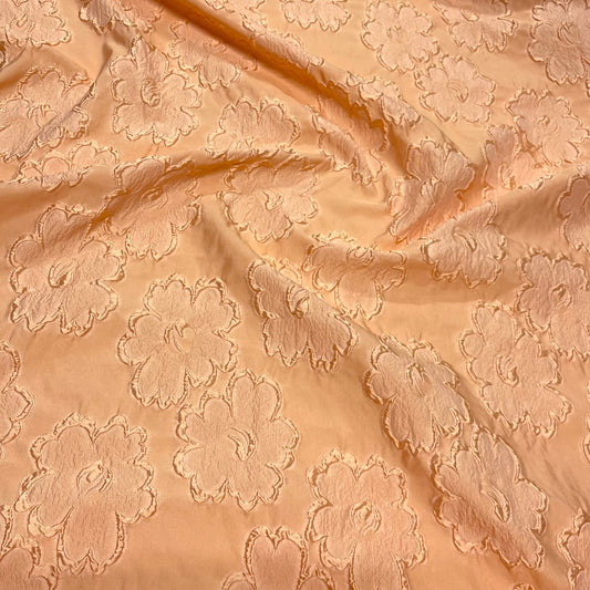 Jacquard Seta Fiore Pesca