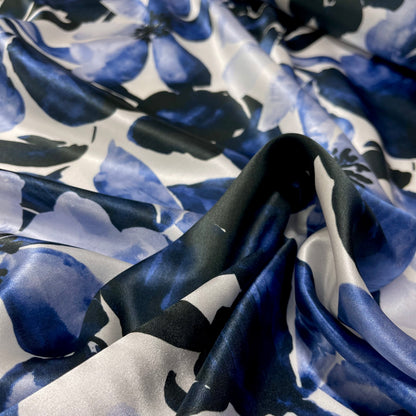 Raso di Seta Fiori Blu