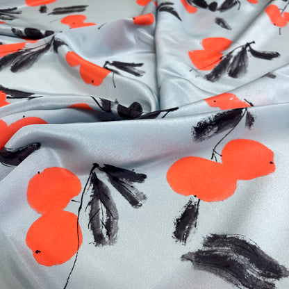 Seta Crepe de Chine Fantasia Ciliegie – 3,00 × 1,40 m