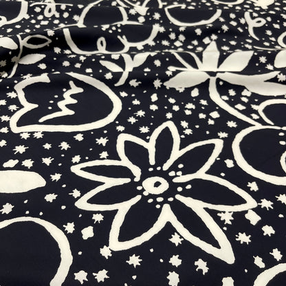 Cotone Nero Fiori