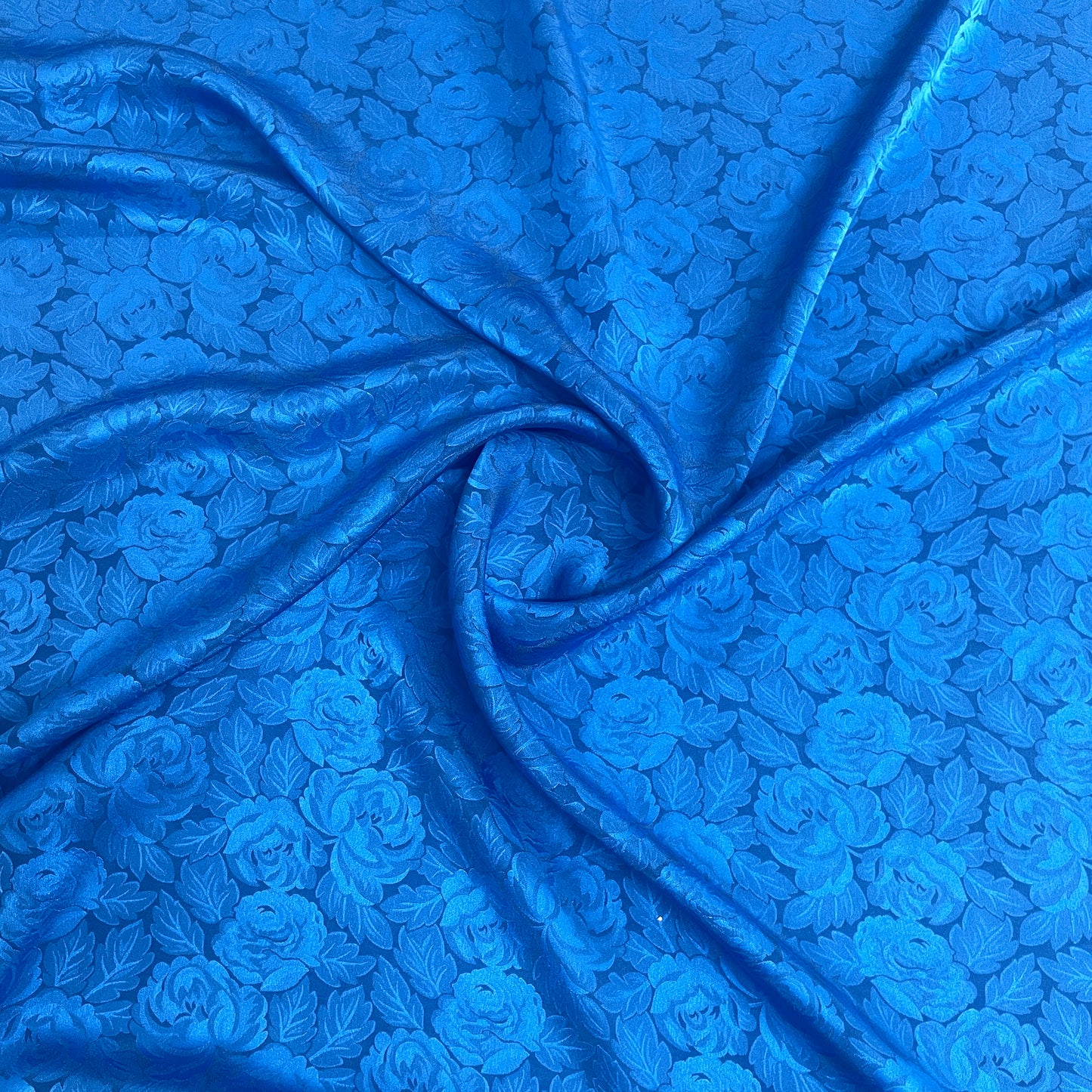 Seta Jacquard Floreale Blu Elettrico – 1,60 × 1,40 m