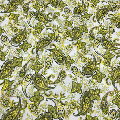 Cotone Leggero Paisley Verde