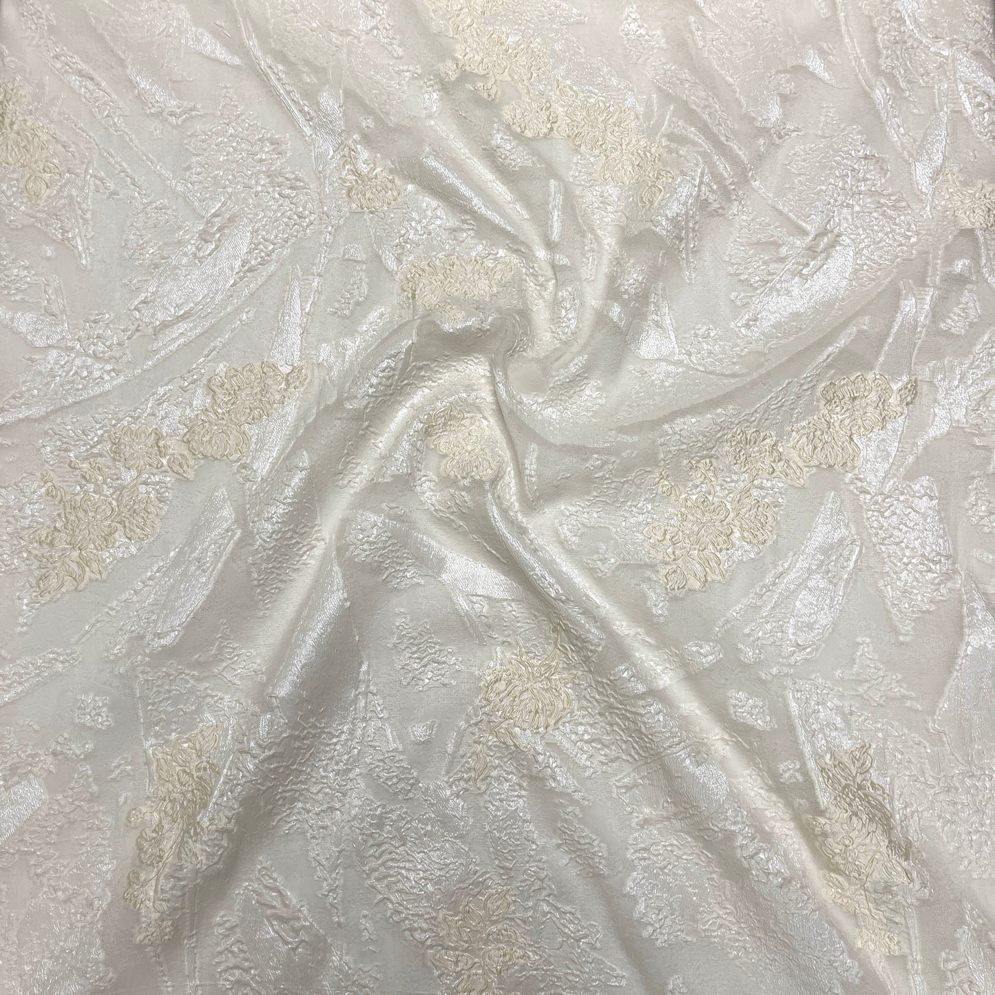 Silk Floral Fil Coupé Ivory