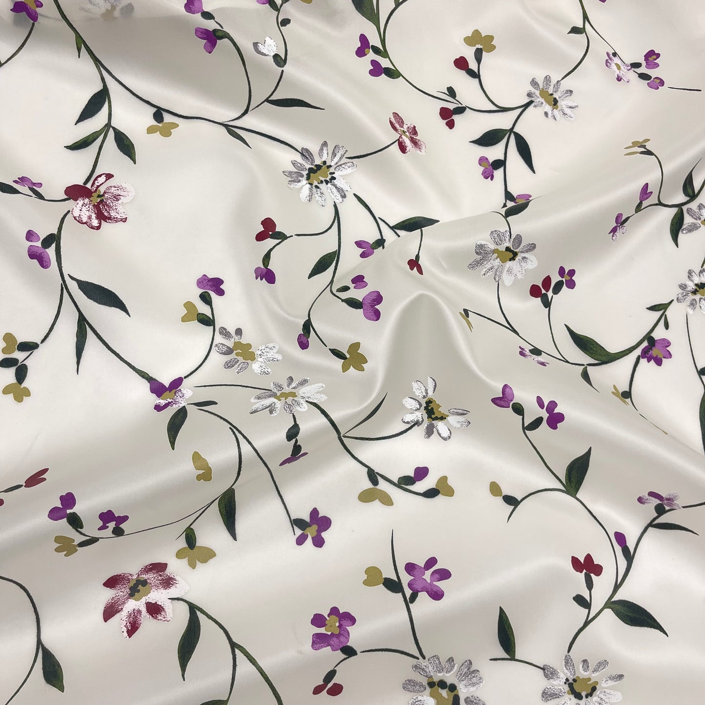 Doppia Organza di Seta - Floreale Effetto Dipinto a Mano