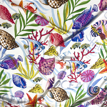 Satin di Viscosa - Fantasia Marina Multicolor